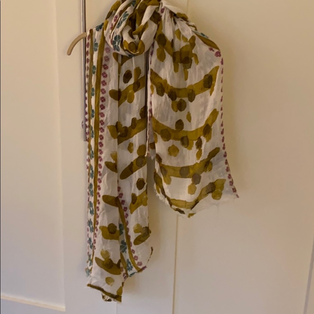 (B) Vivante scarf / shawl olive, turquoise, violet